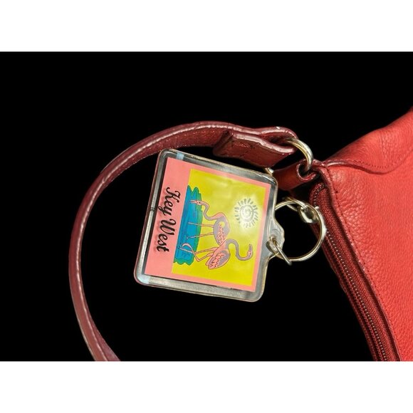 Vintage St Johns Bay Genuine Red Pebble Leather Hobo Shoulder Bag Purse 13 x 9 - Picture 6 of 12